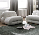 White Three Seater Sofa Boucle