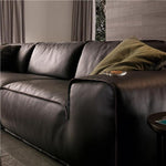 Black Leather Sofa 