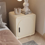 white bedside table