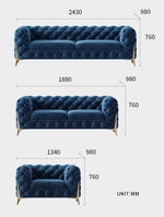 velvet two seater sofa