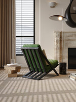 green velvet armchair