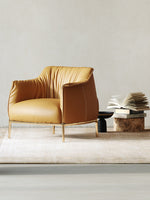 brown leather armchair