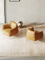 brown leather armchair