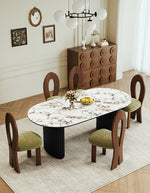 oval marble dining table