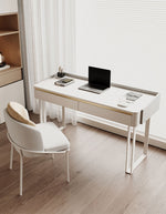 white office desks