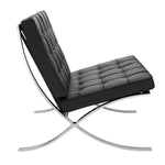 Classic Modern Barcelona Chair And Footstool, Black Leather, Clearance｜ DC Concept