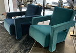 blue armchairs