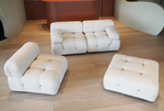 white boucle sofa