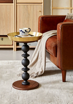 round wood side table