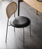 black leather dining chairs