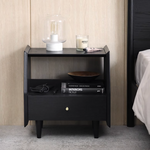 black Bedside Table