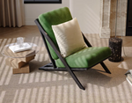 green velvet armchair