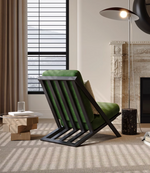 green velvet armchair