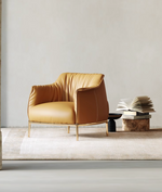 brown leather armchair