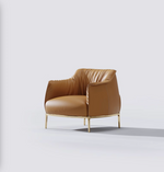 brown leather armchair