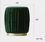 green velvet footstool