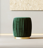 green velvet footstool