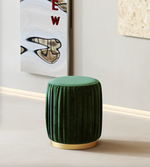 green velvet footstool