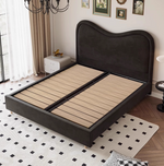 king size white wood bed