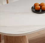 white marble top dining table