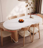 white marble top dining table