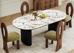 oval marble dining table