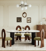 oval marble dining table