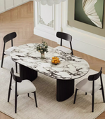 oval marble dining table