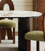 oval marble dining table