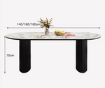 oval marble dining table