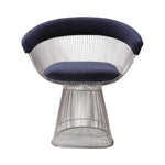 Warren Platner Dining Chair - Chrome Base, Dark Blue｜ DC Concept