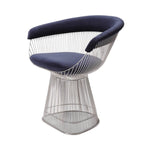 Warren Platner Dining Chair - Chrome Base, Dark Blue｜ DC Concept