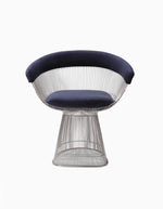 Warren Platner Dining Chair - Chrome Base, Dark Blue｜ DC Concept