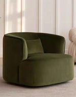 green velvet armchair