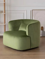 green velvet armchair