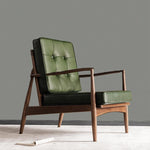 green leather armchair