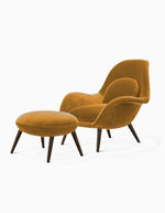 orange velvet armchairs