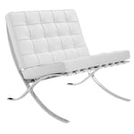 White Leather Barcelona Chair 