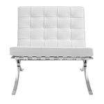 White Leather Barcelona Chair 