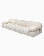 white boucle sofa