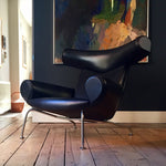 black leather armchair