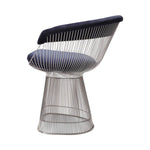 Warren Platner Dining Chair - Chrome Base, Dark Blue｜ DC Concept